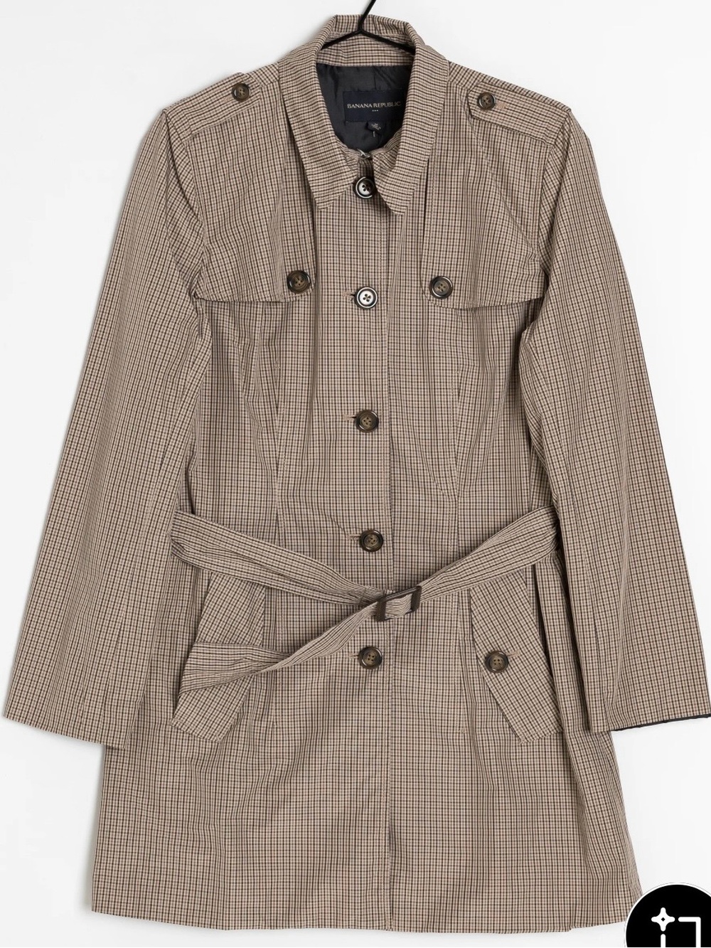 Banana Republic Gray Pinstripe Trench Coat